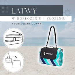 Koc piknikowy plażowy 220x180cm springos