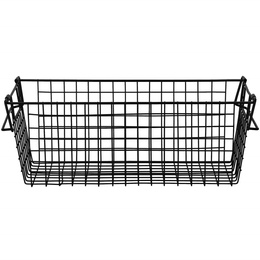 Kosz metalowy do przechowywania 41x17x15 cm prostokątny czarny