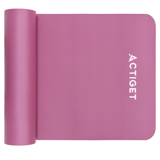 Mata do ćwiczeń 183x61 cm antypoślizgowa NBR do jogi, stretchingu z uchwytem różowa