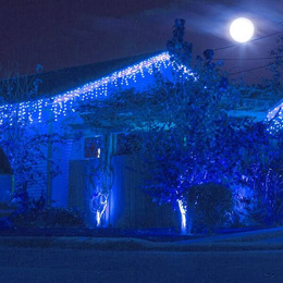 Kurtyna świetlna 500 led girlanda, lampki wewnętrzno-zewnętrzne sople niebieski