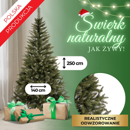 Choinka sztuczna premium 250 cm świerk naturalny