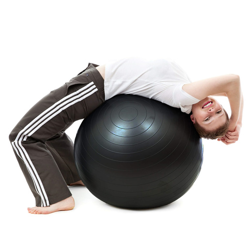 Piłka fitness gimnastyczna do ćwiczeń 85 cm z pompką, czarna