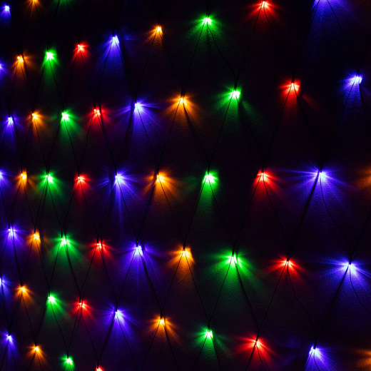 Kurtyna świetlna multikolor 144 Led lampki wewnętrzno-zewnętrzne siatka z programatorem