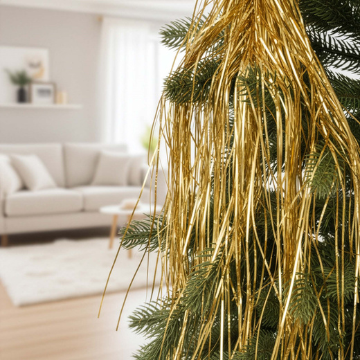 Włosy Anielskie na choinkę, dekoracja świąteczna 100 cm złote