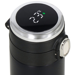 Kubek termiczny 420 ml ze stali nierdzewnej na kawę herbatę, z wyświetlaczem temp. czarny