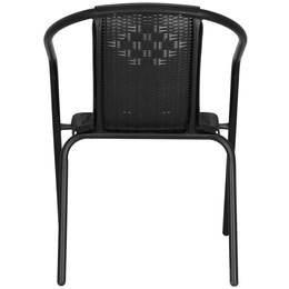 Krzesła ogrodowe 4 szt. metalowe na taras czarne zestaw