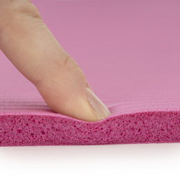 Mata do ćwiczeń 183x61 cm antypoślizgowa NBR do jogi, stretchingu z uchwytem różowa