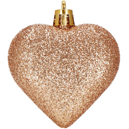 Bombki choinkowe 8 szt. ozdoby świąteczne 7 cm serca, rose gold