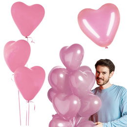 Balony serca na walantynki, urodziny 50 szt. różowe serduszka