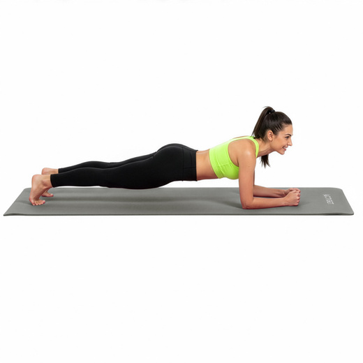 Mata do jogi, ćwiczeń fitness 183x61 cm antypoślizgowa, materac do stretchingu szary