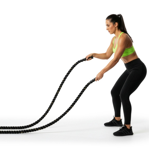 Lina treningowa do crossfit 9 m Battle Rope Power do ćwiczeń siłowych czarna