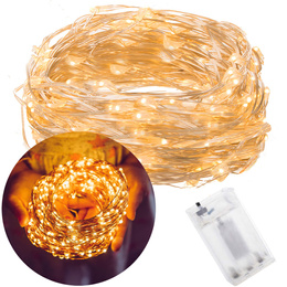 Lampki choinkowe 50 LED druciki mikro na baterie