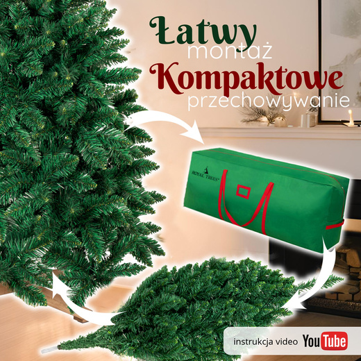 Choinka sztuczna 240 cm sosna leśna jak żywa Royal Trees premium z drewnianym stojakiem