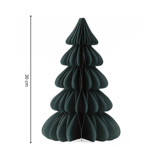 Papierowa choinka 30 cm ozdoba świąteczna dekoracja 3D z magnesem ciemnozielona