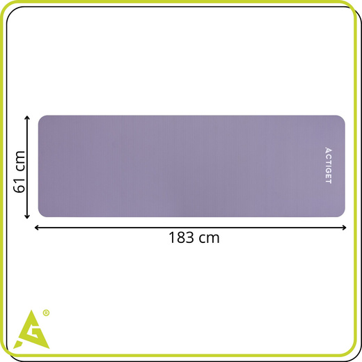 Mata do jogi, ćwiczeń fitness 183x61 cm antypoślizgowa, materac do stretchingu fioletowy