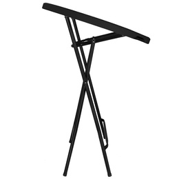 Stół składany cateringowy 110x80 cm okrągły stolik bankietowy koktajlowy czarny