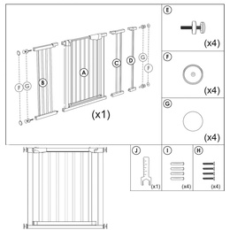 Bramka zabezpieczająca schody 75-103 cm bramka rozporowa brązowo-czarna