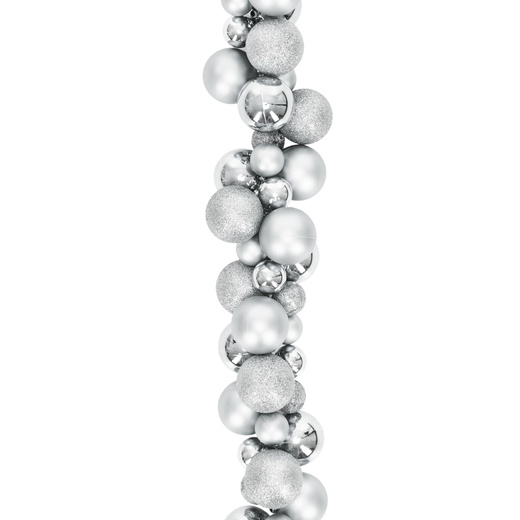 Girlanda świąteczna 160 cm łańcuch z bombek 130 szt. srebrne