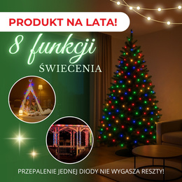 Lampki choinkowe 100 led multikolor 8,5 m oświetlenie świąteczne