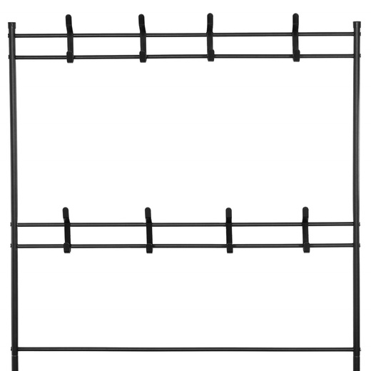 Wieszak na ubrania 150x80x25 cm metalowy stojak na buty loft czarny