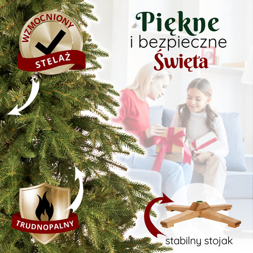 Choinka sztuczna 240 cm świerk himalajski jak żywy PE Royal Trees premium drzewko świąteczne