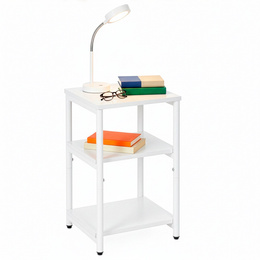 Szafka nocna, stolik z półkami do sypialni 35x31x59 cm nakastnik, biały