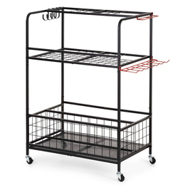 Wózek na narzędzia ogrodowe 96 cm mobilny organizer, 3-poziomy, stojak na sprzęt ogrodniczy