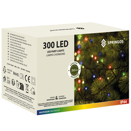 Lampki choinkowe 300 led multikolor 25,5 m oświetlenie świąteczne IP44