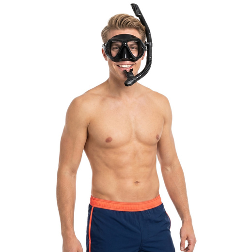 Maska do nurkowania z rurką, Anti-fog filtr UV DryTop gogle do pływania