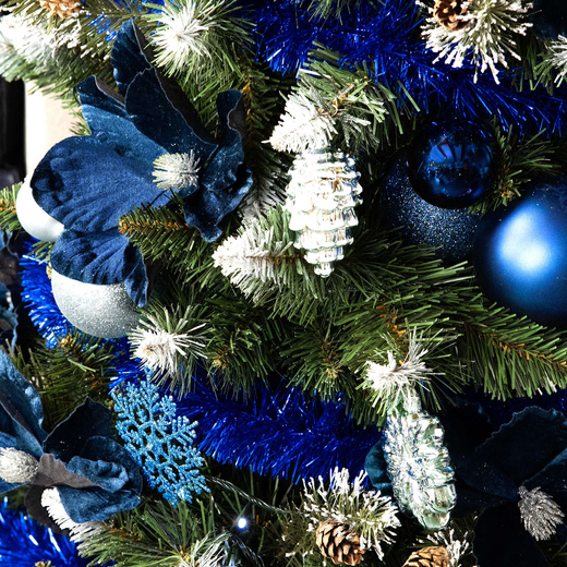 Bombki choinkowe 4 szt. ozdoby świąteczne zawieszki 12 cm granatowe