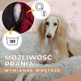Legowisko dla psa i kota 50cm, pluszowe posłanie grafitowy