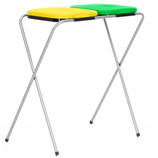 Stelaż na dwa worki do segregacji odpadów, stojak z pokrywami na śmieci