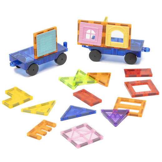 Klocki magnetyczne, pojazdy zestaw 100 szt. klocków konstrukcyjnych dla dzieci, kolorowe