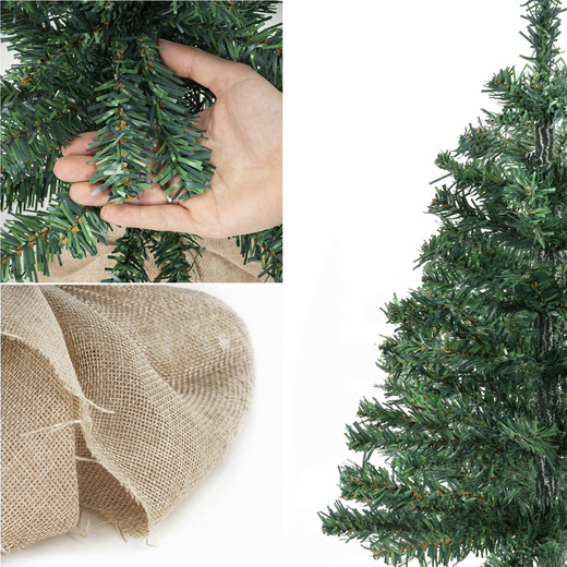 Choinka sztuczna 60 cm sosna naturalna z jutą małe drzewko świateczne na stolik, biurko
