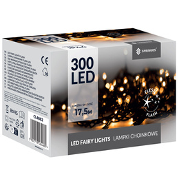 Lampki choinkowe 300 led biały ciepły + biały zimny flash 15m oświetlenie świąteczne IP44