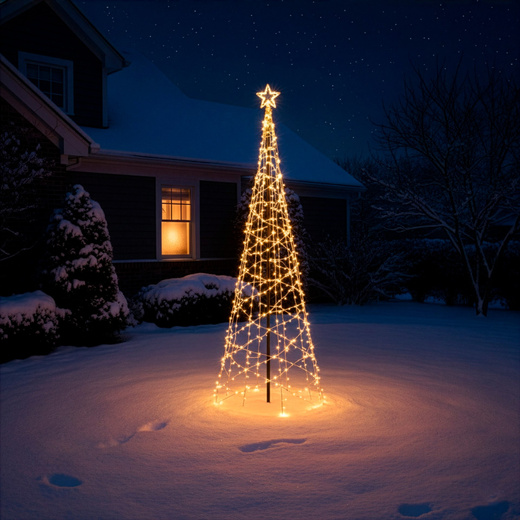 Choinka LED do ogrodu 300 cm dekoracja świecąca świąteczna 480 LED ciepły biały