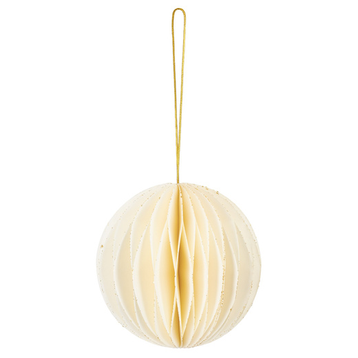 Papierowe bombki 6 szt. zawieszki choinkowe, ozdoby świąteczne 8 cm rozkładane, biały 