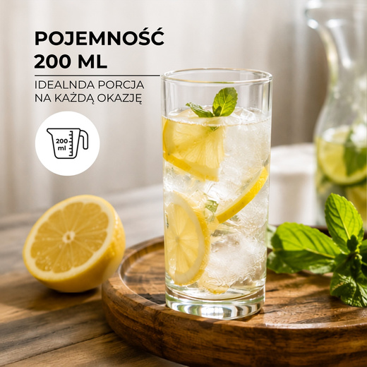 Szklanki do herbaty, kawy latte, mrożonej 200 ml zestaw 12 szt.