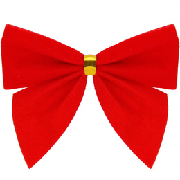 Kokardki świąteczne na choinkę 6 szt. brokatowe zawieszki choinkowe czerwone