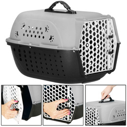 Transporter dla kota psa gryzoni do 7 kg 48x33x27 cm szaro-czarny