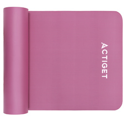 Mata do ćwiczeń 183x61 cm antypoślizgowa NBR do jogi, stretchingu z uchwytem różowa