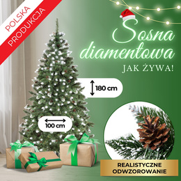 Choinka sztuczna premium 180 cm sosna diamentowa drzewko bożonarodzeniowe
