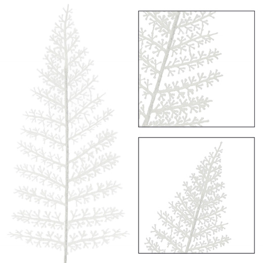 Sztuczny liść ozdoba świąteczna 3 szt. dekoracja do stroika biała