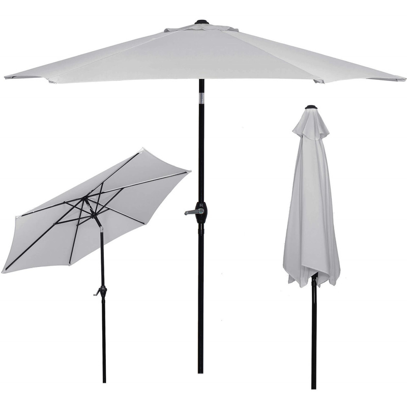 Parasol ogrodowy składany 260 cm duży na balkon szary