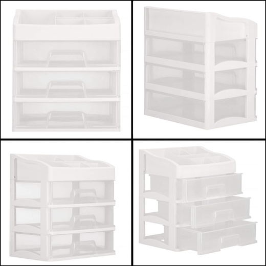 Organizer na kosmetyki 26,5x23,3x17cm mleczny pojemnik na biżuterię z przegródkami