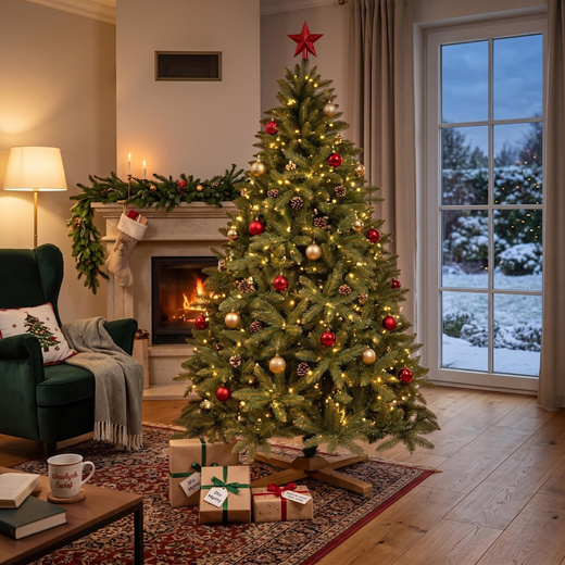 Choinka sztuczna 180 cm Premium Royal Trees świerk kaukaski z drewnianym stojakiem