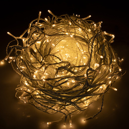 Kurtyna świetlna z pilotem 300 led girlanda, lampki wewnętrzno-zewnętrzne 14,5 m sople ciepły biały