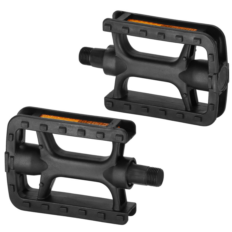 Pedały rowerowe 2 szt. z odblaskami platformowe antypoślizgowe uniwersalne czarne