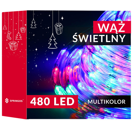 Wąż świetlny 480 Led multikolor 21,5 m z programatorem IP44