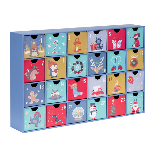 Kalendarz adwentowy z szufladkami 24szt. dekoracja świąteczna